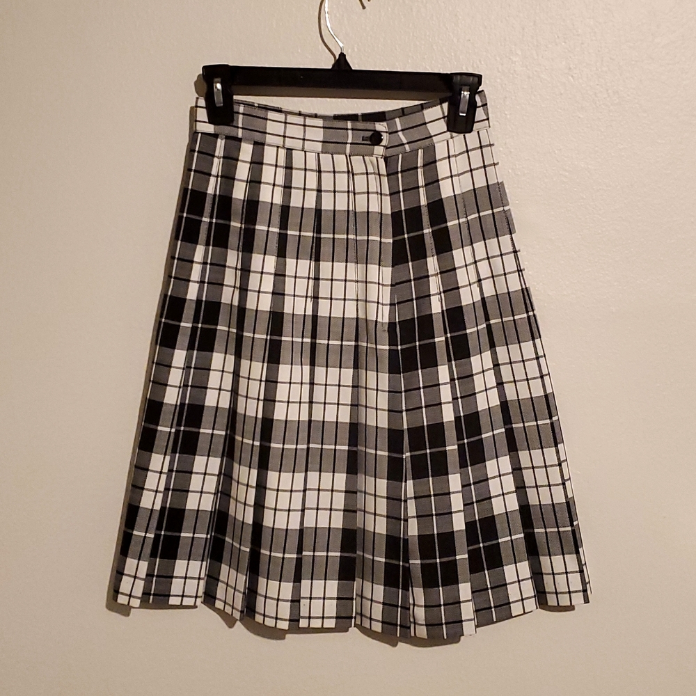 Combo Deal - Medium length pleated skirt with white combat boots.